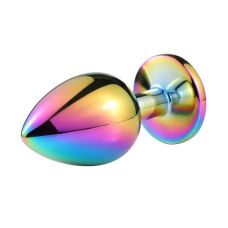 Анальная пробка радужная с кристалом ХАМЕЛЕОН SKN-MS57 размер S