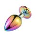 Анальная пробка радужная с кристалом ХАМЕЛЕОН SKN-MS58 размер M