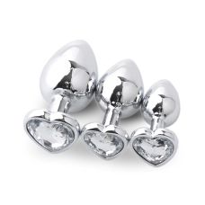 Комплект анальних пробок з безбарвним кристалом SKN-NMS02 розмір S, M, L