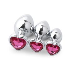 Комплект анальних пробок з малиновим кристалом SKN-NMS05 розмір S, M, L
