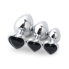 Комплект анальних пробок з чорним кристалом SKN-NMS09 розмір S, M, L