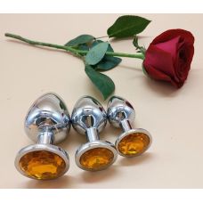 Комплект анальних пробок з кристалом SKN-NMS26 розмір S, M, L