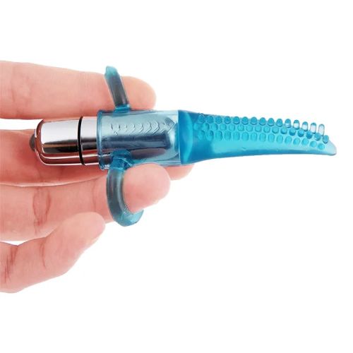 Вибратор на палец для стимуляции клитора голубого цвета SKN