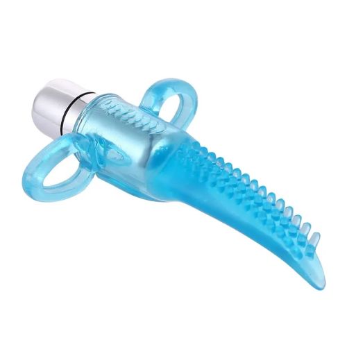 Вибратор на палец для стимуляции клитора голубого цвета SKN