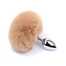 Анальна пробка металева з жовтим хвостиком кролика SKN-Z05