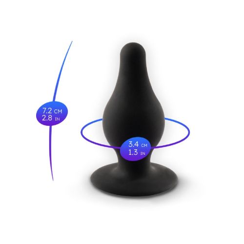 Анальная пробка термореактивная конической формы черная Silexd Plug Model 2 размер S Анальная пробка термореактивная конической формы черная Silexd Plug Model 2 размер S