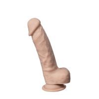 Фаллоимитатор реалистичный с мошонкой на присоске телесный Silexd Real Skin модель 1 7&quot;