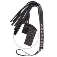 Флогер, многохвостая гладкая плеть черная S&M Fancy Leather SL280110