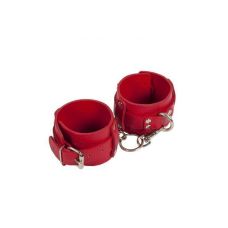 Кайдани для фіксації рук зі шкіри червоні Leather Dominant Hand Cuffs