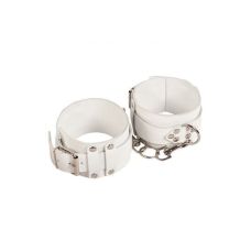Кайдани для ніг шкіряні білі БДСМ Leather Dominant Leg Cuffs
