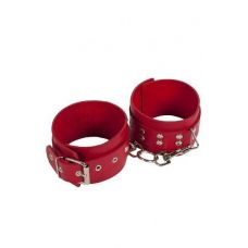 Оковы для ног кожаные красные Leather Restraints Leg Cuffs
