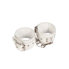 Кайдани для ніг шкіряні білі Leather Restraints Leg Cuffs