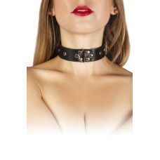 Нашийник БДСМ шкіряний чорний Leather Restraints Collar