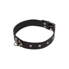 Ошейник БДСМ кожаный черный Leather Restraints Collar