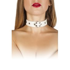 Нашийник БДСМ Шкіряний білий Leather Restraints Collar