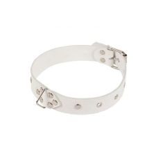 Ошейник БДСМ кожаный белый Leather Restraints Collar