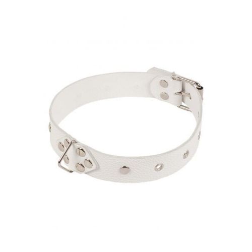 Нашийник БДСМ Шкіряний білий Leather Restraints Collar