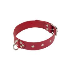 Ошейник БДСМ кожаный красный Dominant Collar