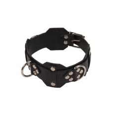Гарний шкіряний нашийник БДСМ Чорний VIP Leather Collar