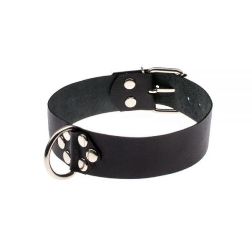 Ошейник БДСМ кожаный черный Leather Collar