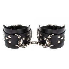 Оковы для ног кожаные черные Leather Leg Cuffs