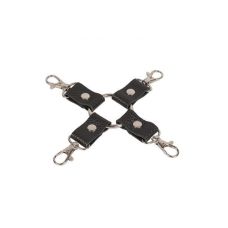 Перехресний фіксатор БДСМ шкіряний чорний Leather Fixer