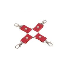 Перехресний фіксатор БДСМ Шкіряний червоний Leather Fixer