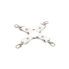 Перехресний фіксатор БДСМ Шкіряний білий Leather Fixer