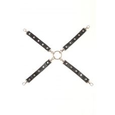 Перехресний фіксатор БДСМ шкіряний чорний Leather Fixer Large