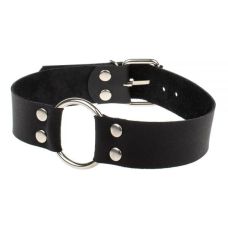 Нашийник чорний для сексу Шкіряний passion Smooth