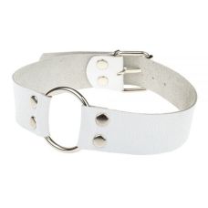 Нашийник Шкіряний для БДСМ білий Passion