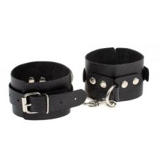 Оковы чёрные кожаные для БДСМ Obediense