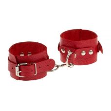 Оковы красные для БДСМ кожаные Obediens