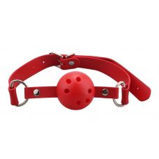Кляп для рта с шариком красный Breathable ball gag plastic красный