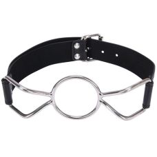 Кляп для рта с кольцом черный O-Ring metal gag