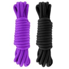 Набор бондажных веревок для секса длина 5 метров БДСМ черная фиолетовая sLash