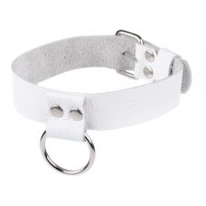 Нашийник Шкіряний для людей білий Ring of Humiliti