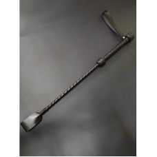 Стек длинный БДСМ из натуральной кожи черного цвета Candy Hero 