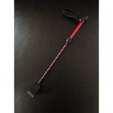 Стек с длинной ручкой БДСМ натуральная кожа черно красный Candy Hero