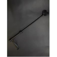 Стек длинный с сердцем БДСМ из натуральной кожи черного цвета Candy Hero