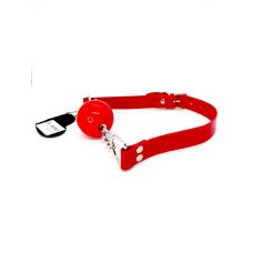 Силиконовый кляп шарик в рот БДСМ с цепочкой красного цвета DS Fetish размер M