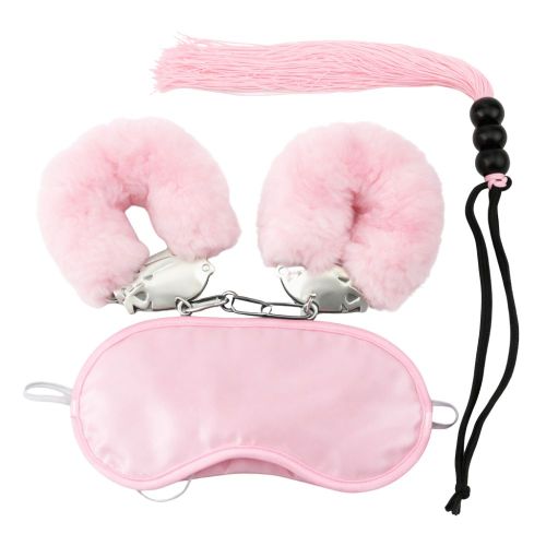 Набір БДСМ маска/наручники/флогер міні рожевого кольору DS Fetish 3 предмети