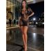 Платье сетка с разрезами черное Star Night размеры S/L
