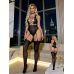 Бодистокинг сетка с вырезом в зоне декольте черный Star Night размеры S/L
