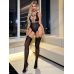 Бодистокинг сетка с вырезом в зоне декольте черный Star Night размеры S/L