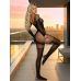 Комбинезон сетка с рукавами 3/4 черный Star Night размеры S/L