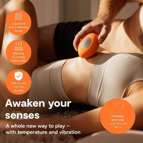 Клиторальный вибратор и для сосков с функцией нагрева и охлаждения оранжевый We-Vibe Temp Tangerine 