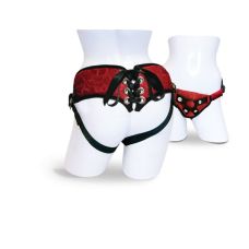 Трусы для страпона Sportsheets - Lace Corsette Strap-on Red
