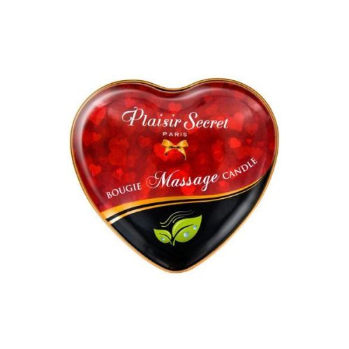 Массажная свеча-сердечко возбуждающая с натуральным ароматом Plaisirs Secrets 35 мл