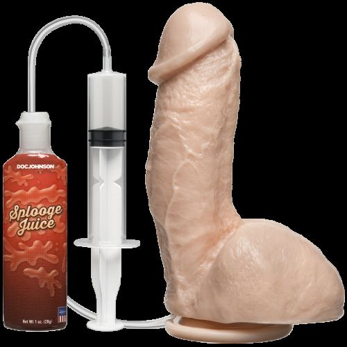 Кончающий реалистичный фаллоимитатор 13,4 см/5 см Doc Johnson The Amazing Squirting Realistic Cock на присоске